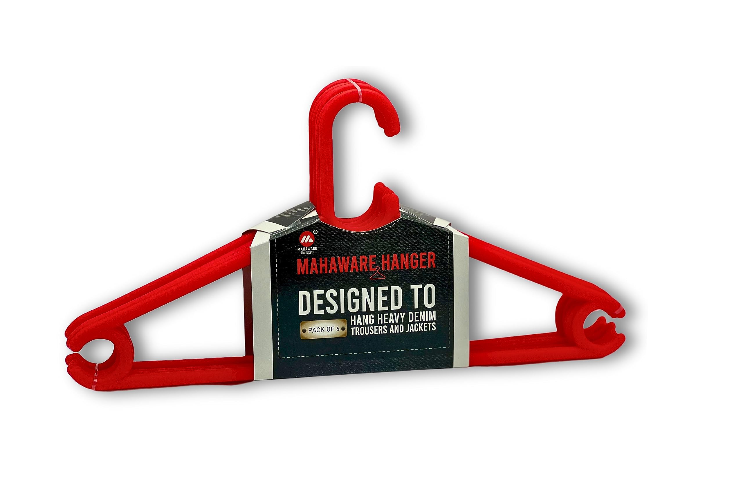 Mahaware Sturdy Polypropylene Hanger, Pack of 6, Red l Cloth Hanger l Dress Hangers l Hanger for Clothes Hanging